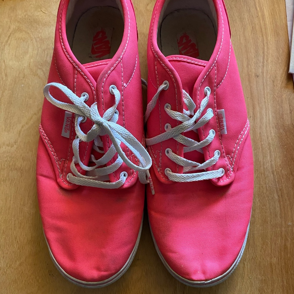Vans Women's Pink Canvas Lace-Up Sneakers